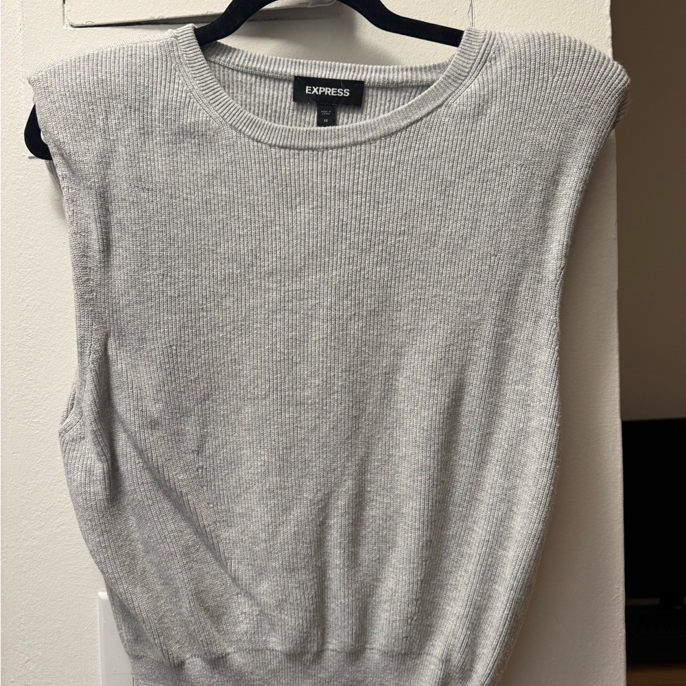 Express Women's Light Gray Muscle Tee